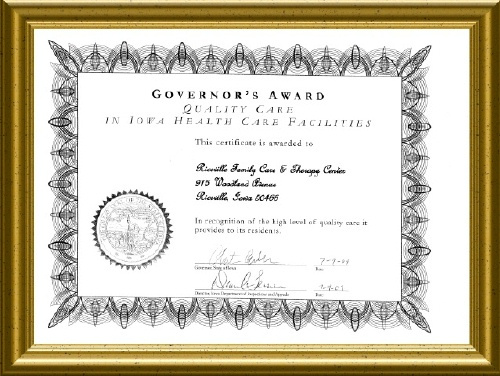 Governor's Award for Quality Care - 2009